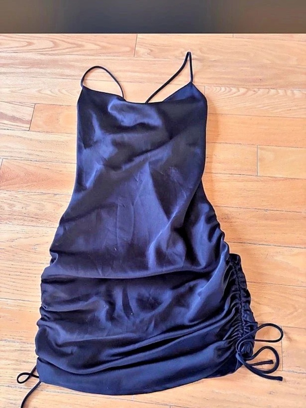Dynamite Ruched Mini Dress in Black Like New